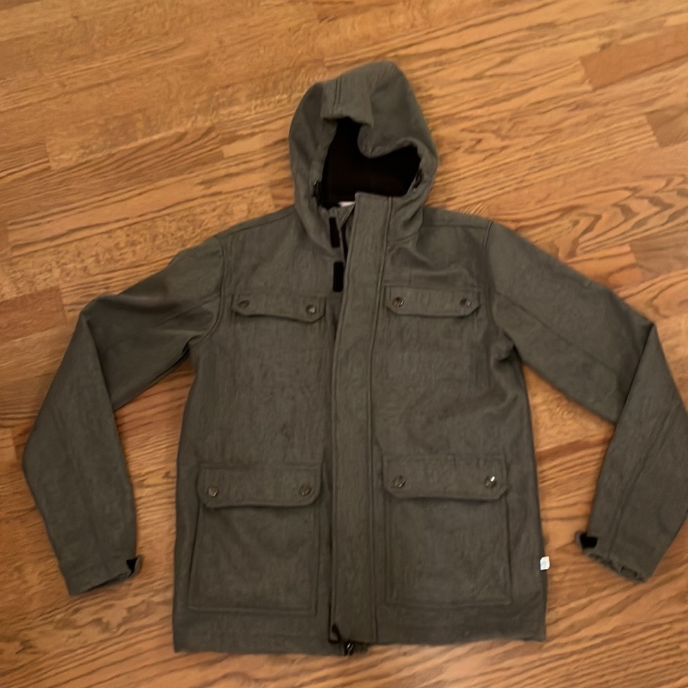 Grey fleece lined mens jacket in excellent condition